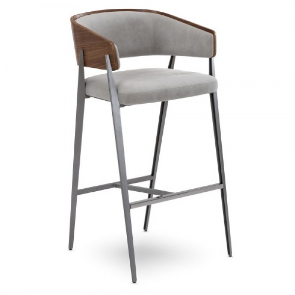 4045B Aria Steel and Fully Upholstered Art Deco Commercial Restaurant Hotel Assisted Living Hospitality Bar Stool